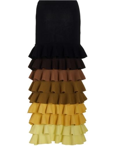 Rosie Assoulin Ombré Ruffle Maxi Skirt - Black
