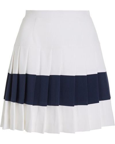 Sergio Hudson Exclusive Pleated Crepe Mini Tennis Skirt - White