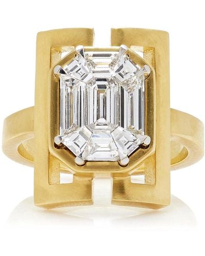 Sylva & Cie Kelly Mosaic 18k Yellow Gold Diamond Ring - Metallic