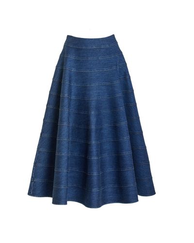 Altuzarra Grace Organic Cotton Midi Skirt - Blue