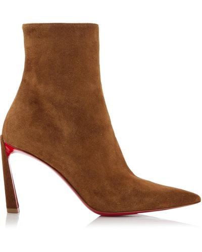 Christian Louboutin Condora 85 Suede Ankle Boots - Brown
