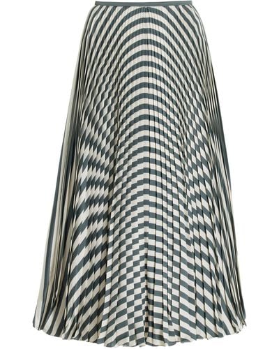 Alaïa Pleated Optical-effect Crepe Midi Skirt - White