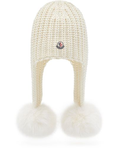 Moncler Pom-detailed Knit Hat - White