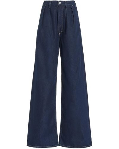 Citizens of Humanity Maritzy Pleated Denim Wide-leg Trousers - Blue