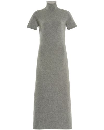 Ralph Lauren Knit Cashmere-blend Midi Dress - Gray