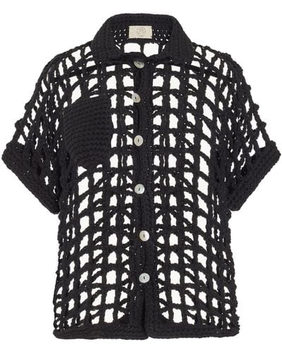 Nia Thomas Sessa Cotton Crochet Shirt - Black