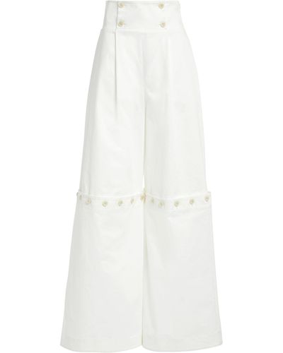 Rosie Assoulin Cracker Jack Convertible Stretch-cotton Pants - White