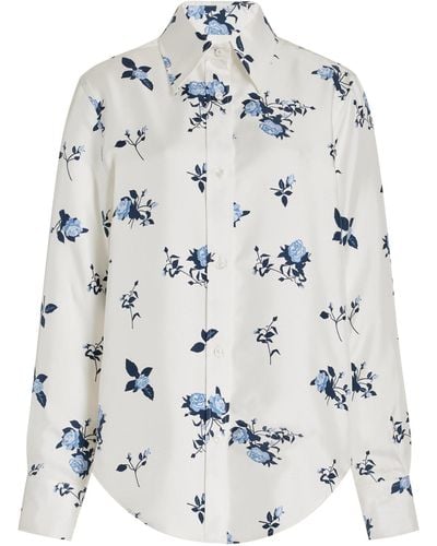 Thom Browne Floral Silk Shirt - White