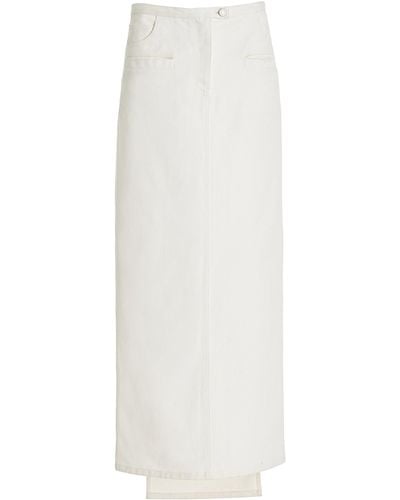 Courreges Denim Maxi Skirt - White