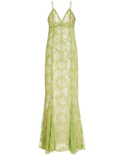 Francesca Miranda Marino Silk-lace Dress - Green