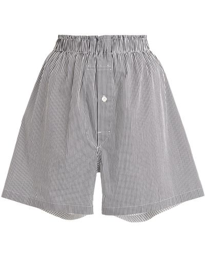 Maison Margiela Striped Cotton Boxer Shorts - Grey