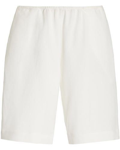 Leset Arielle Crepe Knee-length City Shorts - White