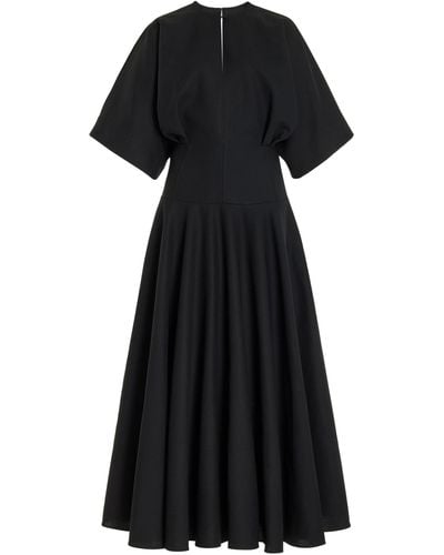 Brandon Maxwell The Darcy Kimono-sleeve Cotton Poplin Maxi Dress - Black