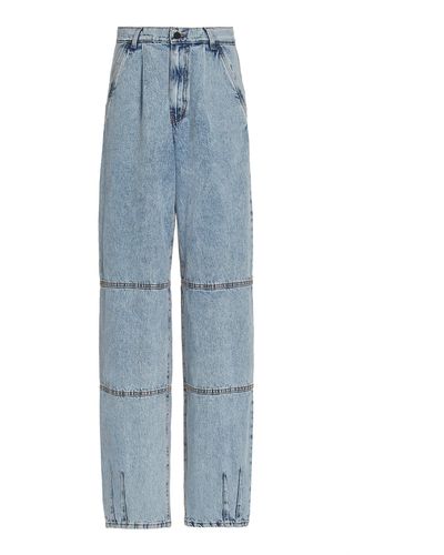 The Mannei Barga Acid-washed Rigid High-rise Tapered Jeans - Blue