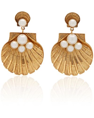 Jennifer Behr Ariel Gold-plated Pearl Earrings - Metallic