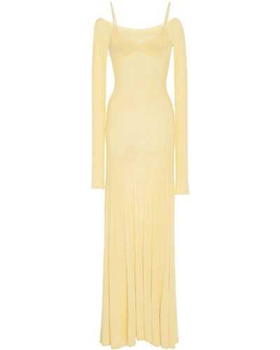 Jacquemus Off-the-shoulder Jersey Maxi Dress - Yellow