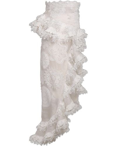 Zimmermann Matchmaker Doily Asymmetric Linen-silk Skirt - White