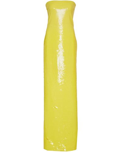 Ralph Lauren Landis Sequined Tulle Dress - Yellow