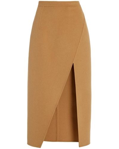 Michael Kors Asymmetric Midi Scissor Skirt - Natural