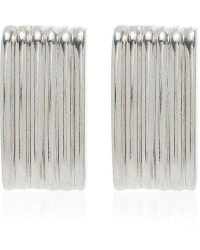 Ben-Amun Ribbed Silver-plated Earrings - White