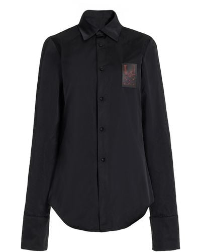 Ludovic de Saint Sernin Logo-detailed Cotton Shirt - Black