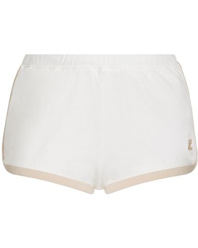 Courreges Contrast-trimmed Cotton Mini Shorts - White