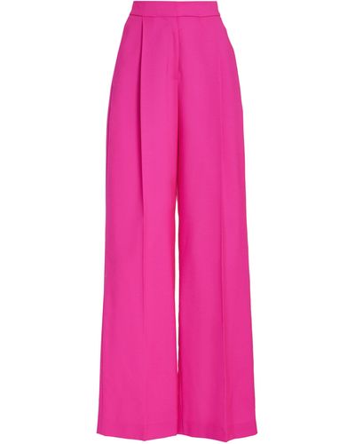 Oscar de la Renta Wide-leg Wool-blend Pants - Pink