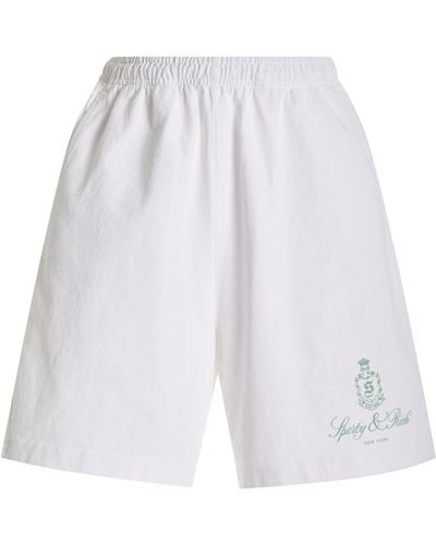 Sporty & Rich Vendome Cotton Shorts - White