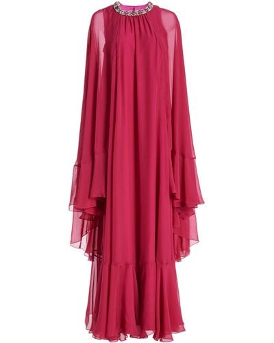 Miss Sohee Exclusive Embellished Silk Caftan Dress - Red