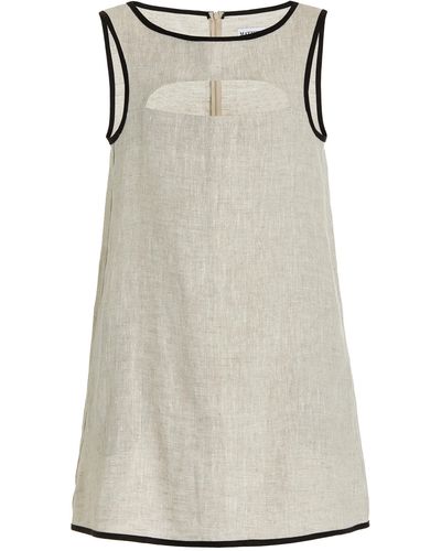 Matthew Bruch Bound Cutout Linen Mini Dress - Multicolor