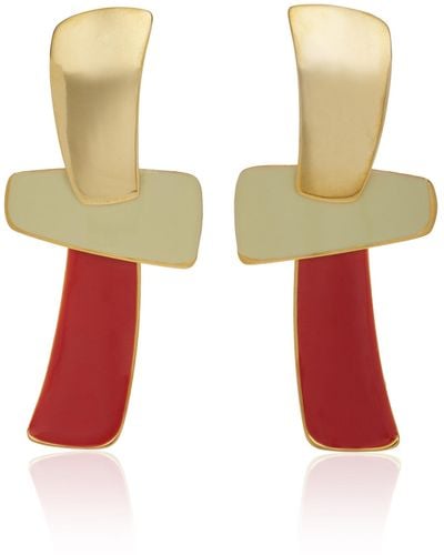 Lizzie Fortunato Ernesto Gold-plated Earrings - Red