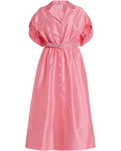 Rosie Assoulin Have The Wind At Your Back Cotton-silk Organza Midi Dress - Pink