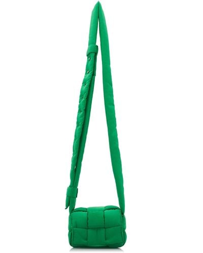 Bottega Veneta Mini Cassette Nylon Crossbody Bag - Green