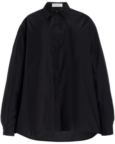 Michael Kors Boyfriend Oversized Silk-cotton Shirt - Black