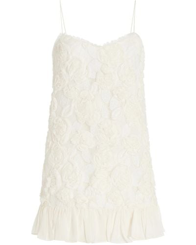 Alexis Blanc Rosette-detailed Georgette Mini Dress - White