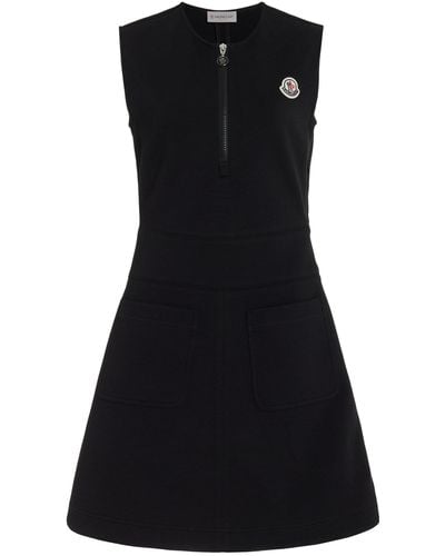 Moncler Cotton-blend Mini Dress - Black