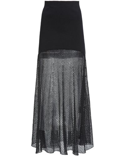Chloé Wool-cashmere Lace Knit Midi Skirt - Black
