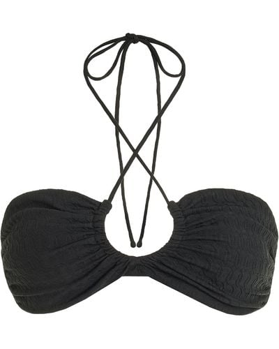By Malene Birger Seabay Monogram Jacquard Bikini Top - Black