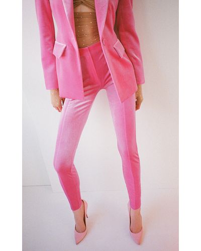 Alex Perry Benton Crystal Twist-front Bodysuit - Pink