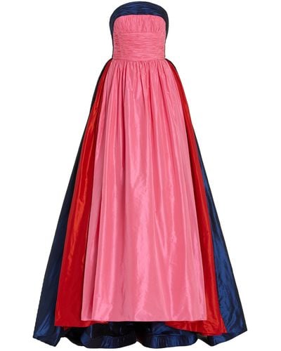 Carolina Herrera Ruched Silk Taffeta Gown - Multicolour