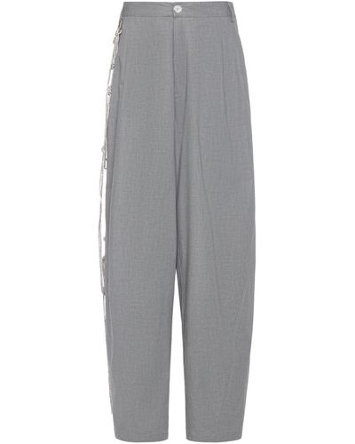 DARKPARK Phebe Wide-leg Stretch-cotton Trousers - Grey