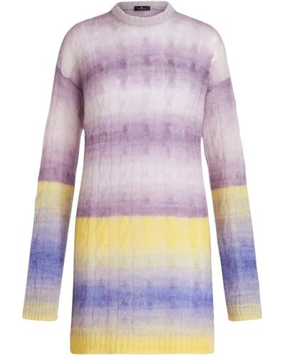 Etro Oversized Cable-knit Sweater - Purple