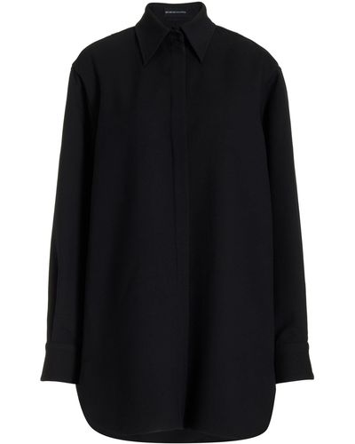 Brandon Maxwell The Phillipa Wool-blend Shirtdress - Black