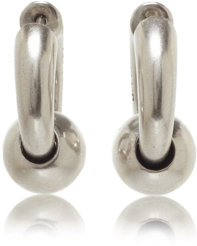 Balenciaga Mega Silver-tone Hoop Earrings - Metallic