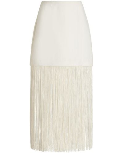 Sea Pari Fringed Midi Skirt - White