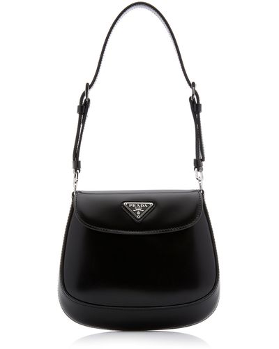Prada Cleo Brushed Leather Mini Bag - Black