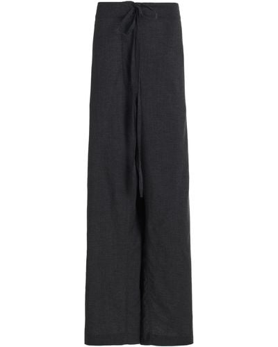 The Row Argent Oversized Silk-cotton Trousers - Black