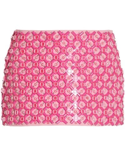 Miu Miu Crystal And Sequin-embellished Cady Mini Skirt - Pink