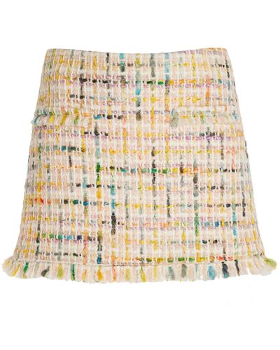 Oscar de la Renta Multicolour Boucle Tweed Mini Skirt - Natural
