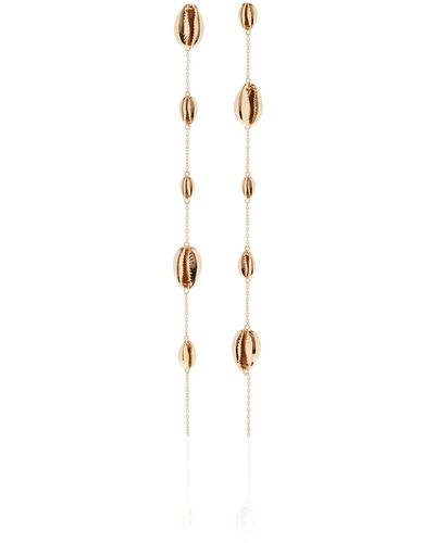 Cult Gaia Myrna Seashell Brass Drop Earrings - Metallic
